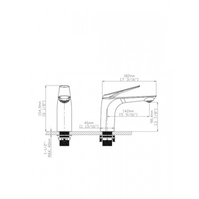 Karag Lea B05001 Αναμεικτική Μπαταρία Νιπτήρα Gun Metal