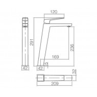 Imex Art Αναμεικτική Μπαταρία Νιπτήρα Ψηλή White Mat BDAR025-3BL