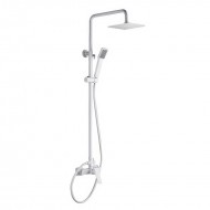 Imex Art Ρυθμιζόμενη Στήλη Ντουζ με Μπαταρία White Mat 93,5-130cm BDAR025BL