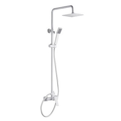Imex Art Ρυθμιζόμενη Στήλη Ντουζ με Μπαταρία White Mat 93,5-130cm BDAR025BL