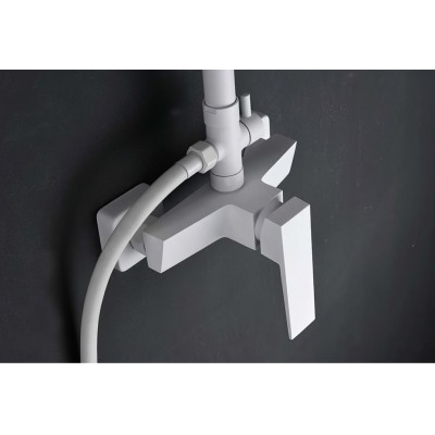 Imex Art Ρυθμιζόμενη Στήλη Ντουζ με Μπαταρία White Mat 93,5-130cm BDAR025BL
