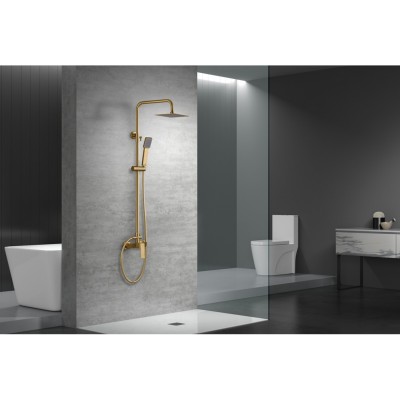 Imex Art Ρυθμιζόμενη Στήλη Ντουζ με Μπαταρία Gold Mat 93,5-130cm BDAR025OC