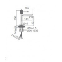 Imex Line Αναμεικτική Μπαταρία Νιπτήρα Black Gun Metal PVD BDD038-1BGM
