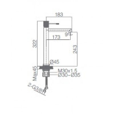 Imex Line Αναμεικτική Μπαταρία Νιπτήρα Ψηλή Nickel Brushed BDD038-3NQ