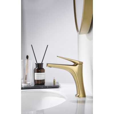 Imex Delos Αναμεικτική Μπαταρία Νιπτήρα Gold Mat PVD BDD055-1OC
