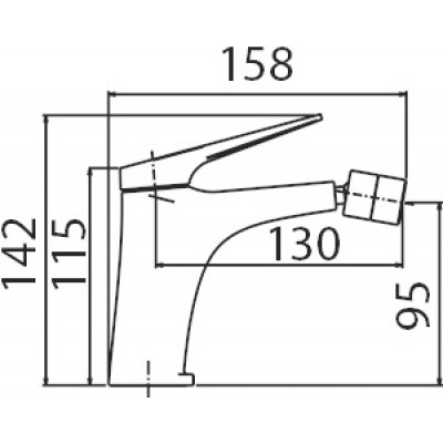Imex Delos Αναμεικτική Μπαταρία Μπιντέ Black Mat BDD055-2NG