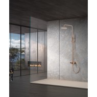 Imex Delos Ρυθμιζόμενη Στήλη Ντουζ με Μπαταρία 88-124cm Rose Gold MAT PVD BDD055-ORC
