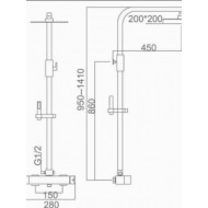 Imex Fiyi Ρυθμιζόμενη Στήλη Ντουζ με Μπαταρία 95-141cm BDF016