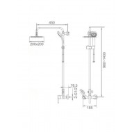 Imex Bali Ρυθμιζόμενη Στήλη Ντουζ με Μπαταρία 98-140cm BDI017