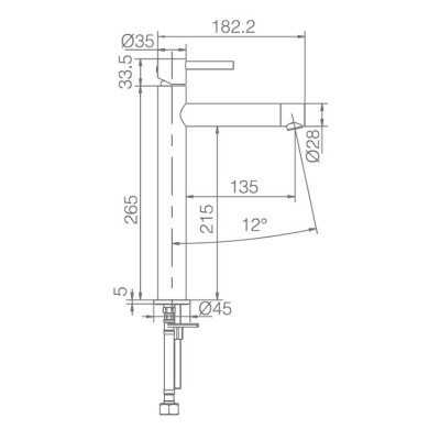 Imex Moscu Αναμεικτική Μπαταρία Νιπτήρα Ψηλή Inox Ασημί Ανοξείδωτη 316L BDK034-3