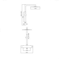 Imex Moscu Ρυθμιζόμενη Στήλη Ντουζ με Μπαταρία 88-125cm BDK034 Ανοξείδωτο Ματ 316