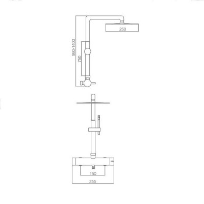 Imex Moscu Ρυθμιζόμενη Στήλη Ντουζ με Μπαταρία 88-125cm BDK034 Ανοξείδωτο Ματ 316