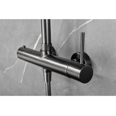 Imex Monza Ρυθμιζόμενη Στήλη Ντουζ με Μπαταρία 88-124cm Black Gun Metal BDM039-BGM
