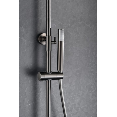 Imex Monza Ρυθμιζόμενη Στήλη Ντουζ με Μπαταρία 88-124cm Black Gun Metal BDM039-BGM