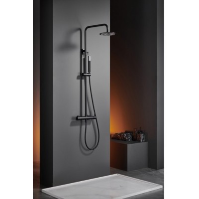 Imex Monza Ρυθμιζόμενη Στήλη Ντουζ με Μπαταρία 88-124cm Black Mat BDM039-NG