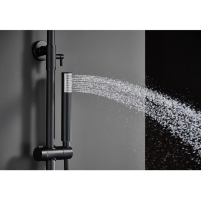 Imex Monza Ρυθμιζόμενη Στήλη Ντουζ με Μπαταρία 88-124cm Black Mat BDM039-NG