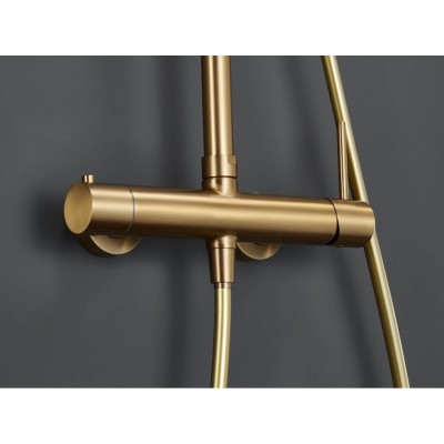 Imex Monza Ρυθμιζόμενη Στήλη Ντουζ με Μπαταρία 88-124cm Gold Mat BDM039-OC