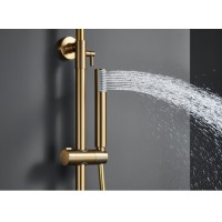 Imex Monza Ρυθμιζόμενη Στήλη Ντουζ με Μπαταρία 88-124cm Gold Mat BDM039-OC