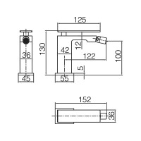 Imex Pisa Μπαταρία Μπιντέ Black Gun Metal BDP048-2BGM