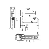 Imex Roma Αναμεικτική Μπαταρία Μπιντέ Black Mat BDR001-2NG