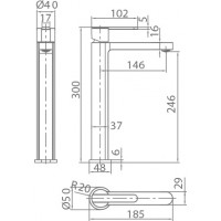 Imex Roma Αναμεικτική Μπαταρία Νιπτήρα Ψηλή Chrome BDR001-3