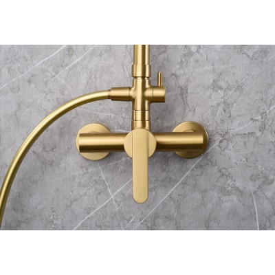 Imex Roma Ρυθμιζόμενη Στήλη Ντουζ με Μπαταρία 95-127cm Gold Mat PVD BDR001-OC