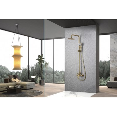 Imex Roma Ρυθμιζόμενη Στήλη Ντουζ με Μπαταρία 95-127cm Gold Mat PVD BDR001-OC