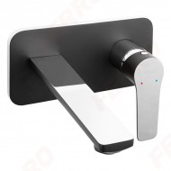 Ferro Adore Black BDR3PABLC black Σετ Μίκτης & Στόμιο Μπαταρια Εντοιχισμού Νιπτήρα 1 Εξόδου Μαύρο /Chrome