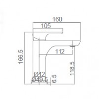 Imex Nassau Αναμεικτική Μπαταρία Νιπτήρα Chrome BDU014-1