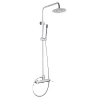 Imex Milos Ρυθμιζόμενη Στήλη Ντουζ με Μπαταρία 95-132cm White Mat BDYS045-BL