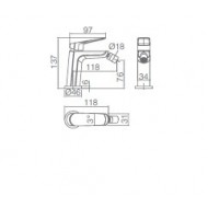 Imex Belgica Αναμεικτική Μπαταρία Νιπτήρα Chrome BDZ044-1