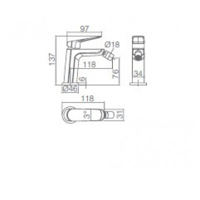 Imex Belgica Αναμεικτική Μπαταρία Νιπτήρα Black Negro Mat BDZ044-1NG