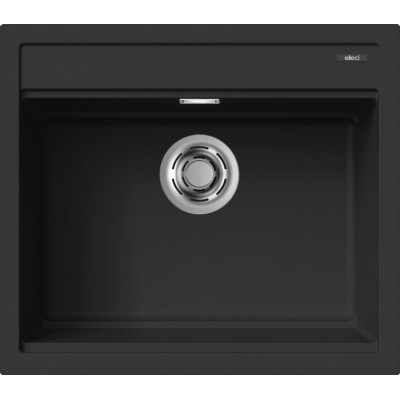 Elleci Best 105 Keratek Ένθετος Νεροχύτης από Συνθετικό Γρανίτη 57x51cm Black