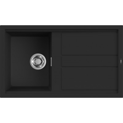 Elleci Best 400 Keratek Ένθετος Νεροχύτης από Συνθετικό Γρανίτη 86x51cm Black