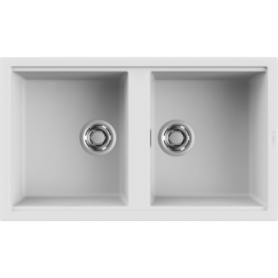 Elleci Best 450 Keratek Ένθετος Νεροχύτης από Συνθετικό Γρανίτη 86x51cm White