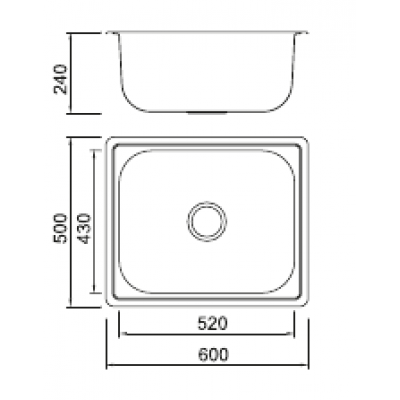 KARAG BL 613  60X50X24 ΝΕΡΟΧΥΤΗΣ ΚΟΥΖΙΝΑΣ ΑΝΟΞΕΙΔΩΤΟΣ