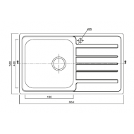 Karag BL 802 Ποδιά Δεξιά Ένθετος Νεροχύτης Inox Σατινέ 86x50cm Ασημί
