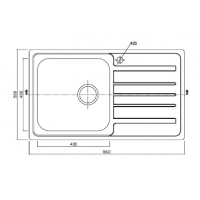 Karag BL 802 Ποδιά Δεξιά Ένθετος Νεροχύτης Inox Σατινέ 86x50cm Ασημί