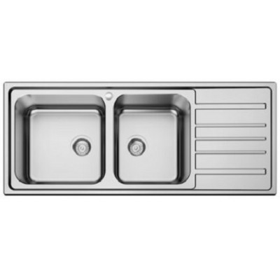 Karag BL 822 Ένθετος Νεροχύτης Inox Σατινέ 120x50cm Ασημί