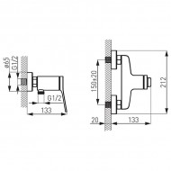 Ferro Stratos Black BSC7BL Αναμεικτική Μπαταρία Μπανιέρας Μαύρη