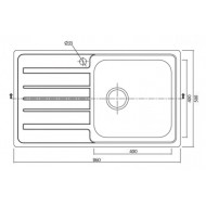 Karag BL 802 Ποδιά Αριστερά Ένθετος Νεροχύτης Inox Σατινέ 86x50cm Ασημί