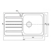 Karag BL 802 Ποδιά Αριστερά Ένθετος Νεροχύτης Inox Σατινέ 86x50cm Ασημί