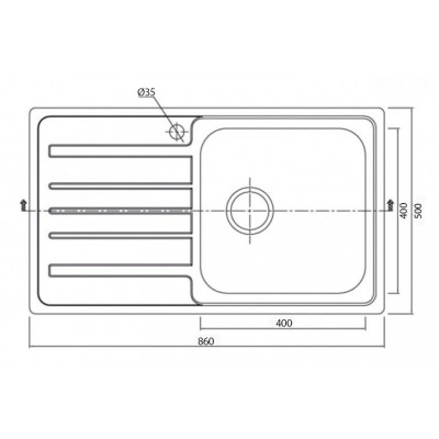 Karag BL 802 Ποδιά Αριστερά Ένθετος Νεροχύτης Inox Σατινέ 86x50cm Ασημί