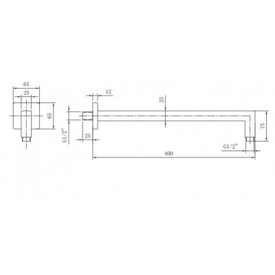 Karag  CFG08 Βραχίονας Κεφαλής Ντουζ Inox