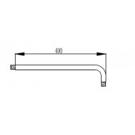 Karag CFT206A  Βραχίονας Κεφαλής Ντουζ Black Matt 40cm
