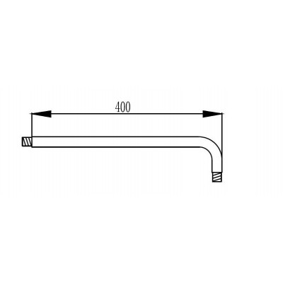Karag CFT206A  Βραχίονας Κεφαλής Ντουζ Black Matt 40cm
