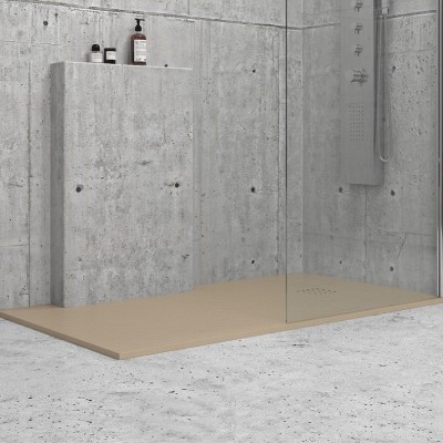 Karag Classic Ορθογώνια Ντουζιέρα 80x140cm Grey Beige
