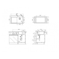 Pyramis Crystalon 1B 1D Δεξιός Ένθετος Νεροχύτης 86x53cm Μαύρος 109501830