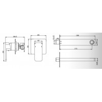 Karag Delos Black E02FAQ382-2-BL Σετ Μίκτης & Στόμιο Μπαταρια Εντοιχισμού Νιπτήρα 1 Εξόδου Μαύρο