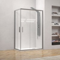 KARAG EFE 100 ARGENTO MAT - 100Χ100Χ190  Ασημί Καμπίνα Ντουζιέρας Μπάνιου Γωνιακή